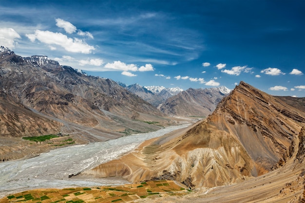 Vista do vale de Spiti no Himalaia