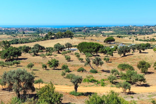 Vista do vale dos templos Agrigento Sicília Itália