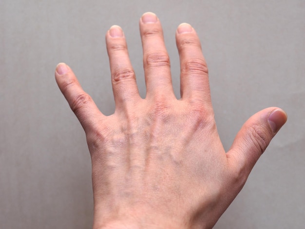Foto vista dorsal de la mano