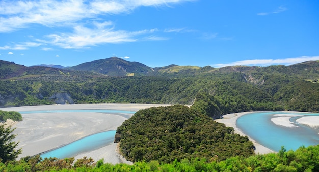 Vista dos alpes do sul da nova zelândia