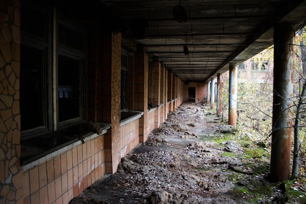 Vista de un edificio abandonado