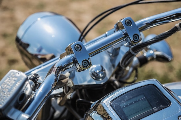 Foto vista em alto ângulo da motocicleta