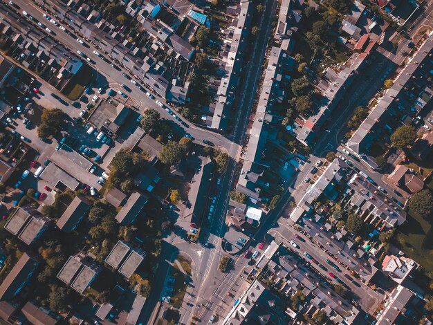 Foto vista em alto ângulo da paisagem urbana contra o céu