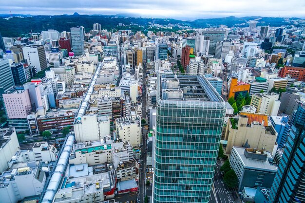 Vista em alto ângulo da paisagem urbana