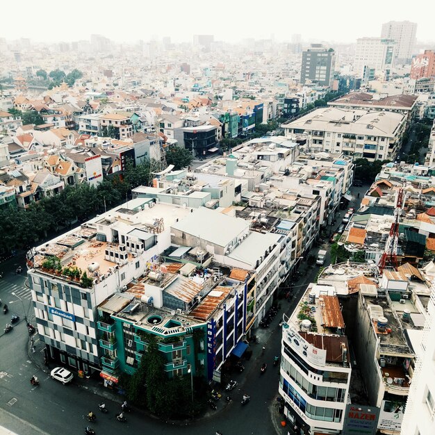 Foto vista em alto ângulo da paisagem urbana