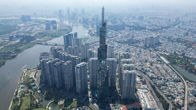 Foto vista em alto ângulo da paisagem urbana