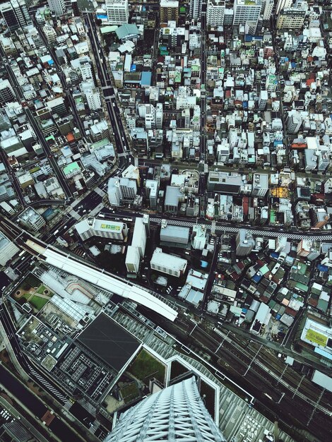 Foto vista em alto ângulo da paisagem urbana