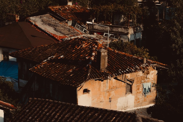 Vista em alto ângulo dos edifícios da cidade