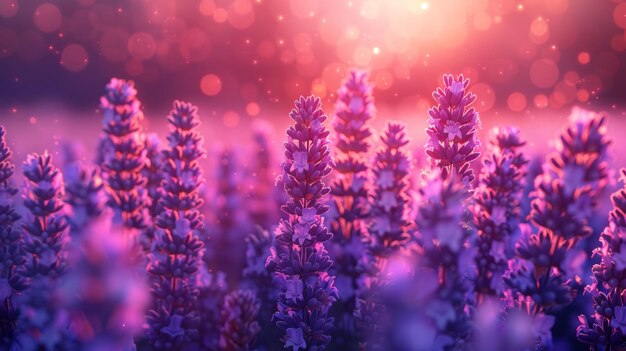 Foto vista em close-up de flores de lavanda em plena floração ai gerativa