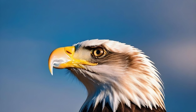 Vista enfocada de la cabeza del águila