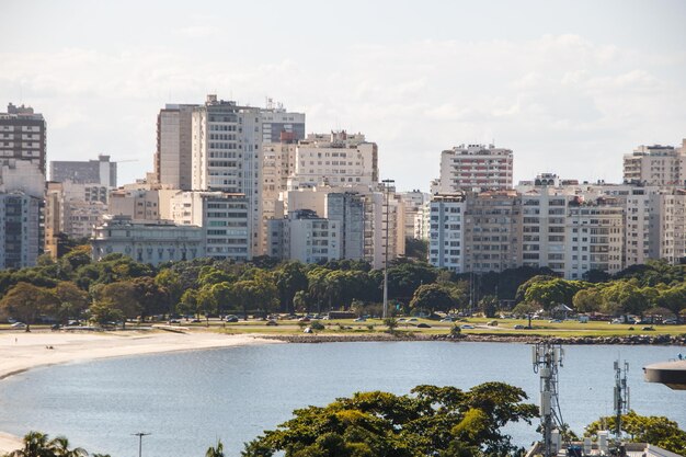 Foto vista de la ensenada de botafogo en río de janeiro