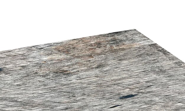 Vista de la esquina de la mesa de madera o de madera aislada sobre un fondo blanco