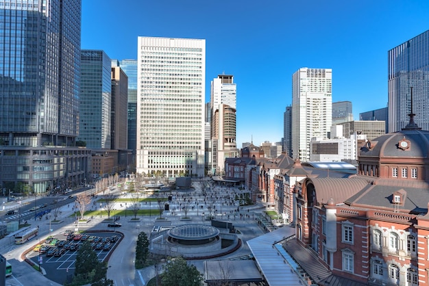 Vista de la estación de Tokio Front Square en el distrito de negocios de Marunouchi Tokio JAPÓN