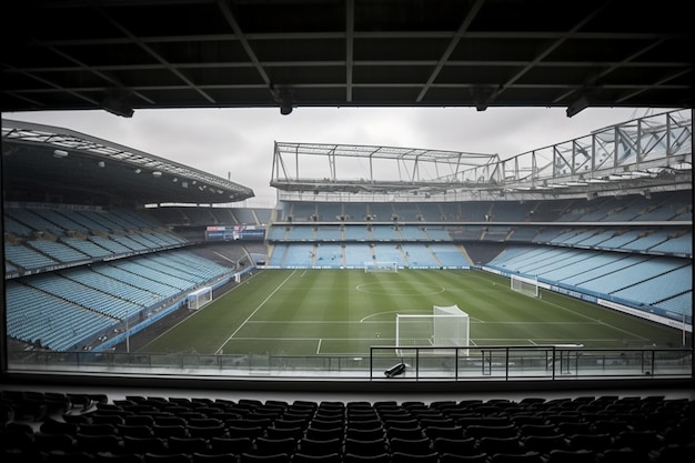 Una vista del estadio vacío desde el interior.