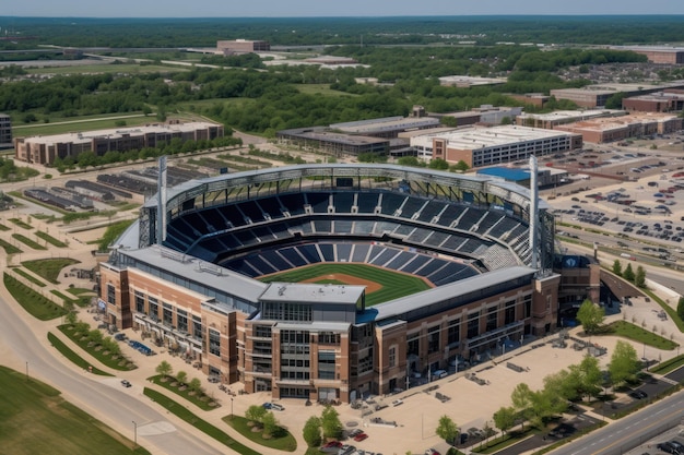 Una vista del estadio de los vaqueros de dallas desde el aire