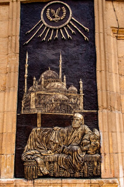 Foto vista de la estatua de buda en el templo