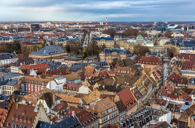 Vista de Estrasburgo desde el techo de la catedral