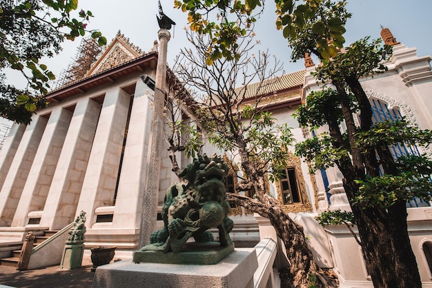 Vista exterior do Wat Phra Kaew ou Templo do Buda Esmeralda em Bangkok Tailândia