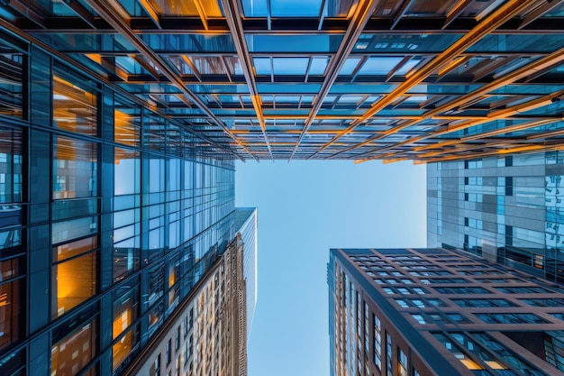 Vista de la fachada de un edificio moderno en el centro de Manhattan, Nueva York
