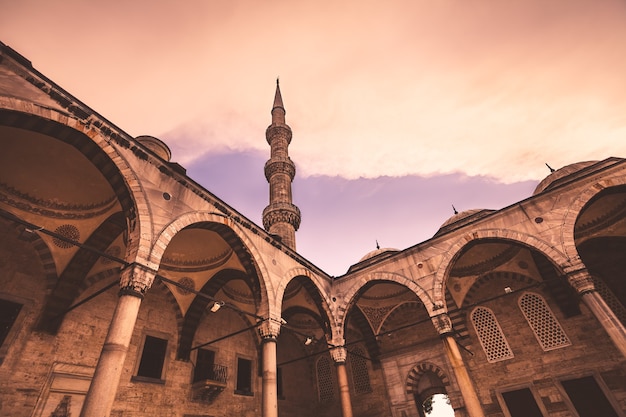 Vista de la famosa Mezquita Azul del Sultán Ahmet Cami en Estambul Turquia