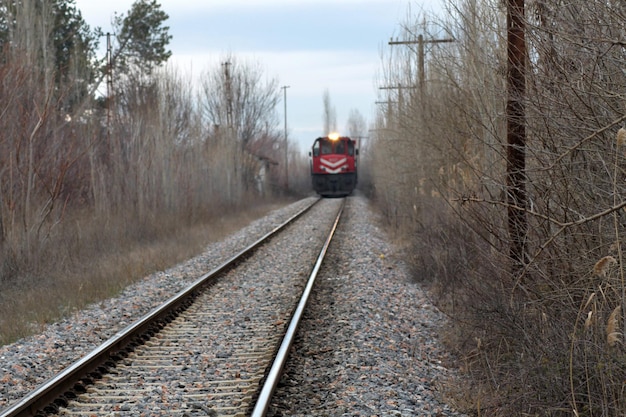 Foto una vista de un ferrocarril