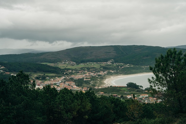 Foto vista de fisterra desde monte facho en españa