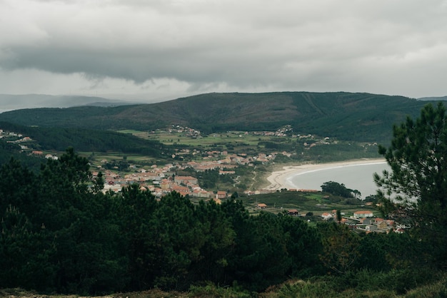 Foto vista de fisterra desde monte facho en españa