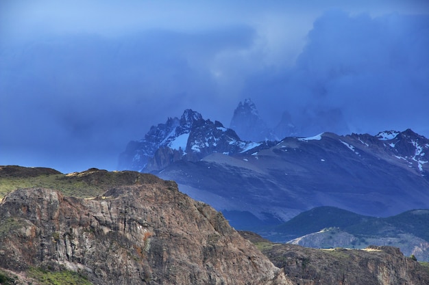 La vista de Fitz Roy en Patagonia, Argentina