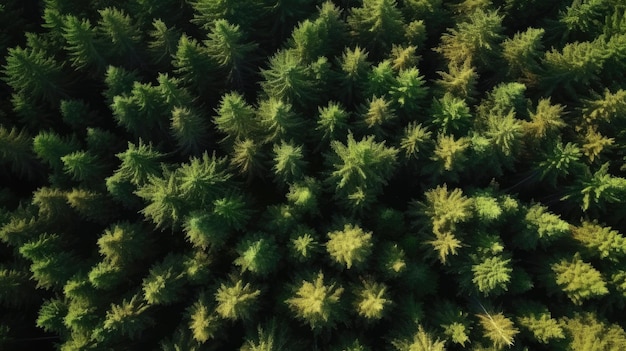 Vista de fondo de textura natural hermoso bosque de pinos desde arriba hd