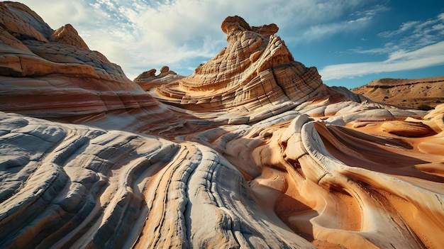 una vista de una formación rocosa en el desierto