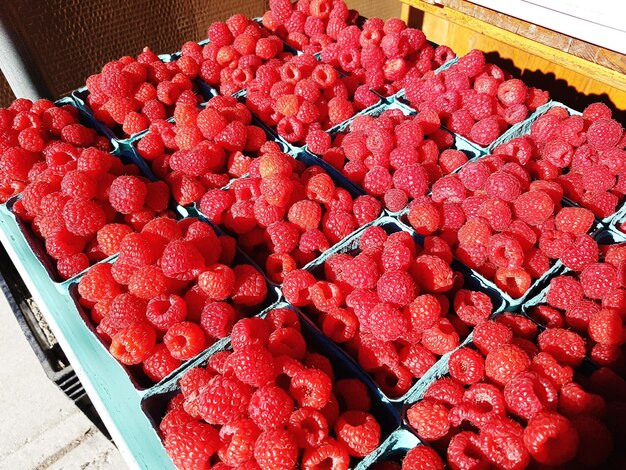 Foto vista de las fresas en ángulo alto