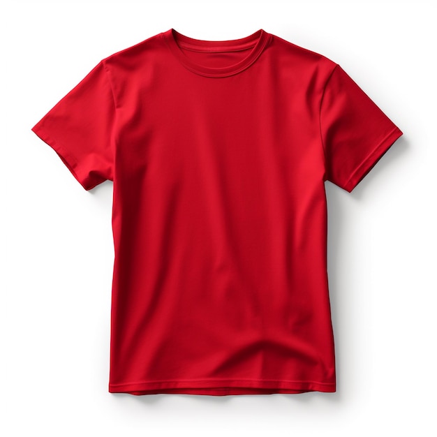 Foto vista frontal da camiseta vermelha isolada