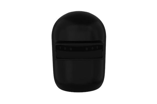 Vista frontal da máscara de soldagem realista preta de renderização 3D