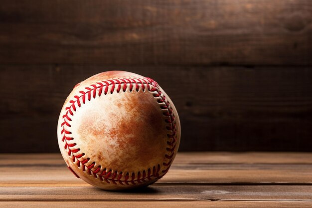 Foto vista frontal de beisebol em luva com espaço de cópia