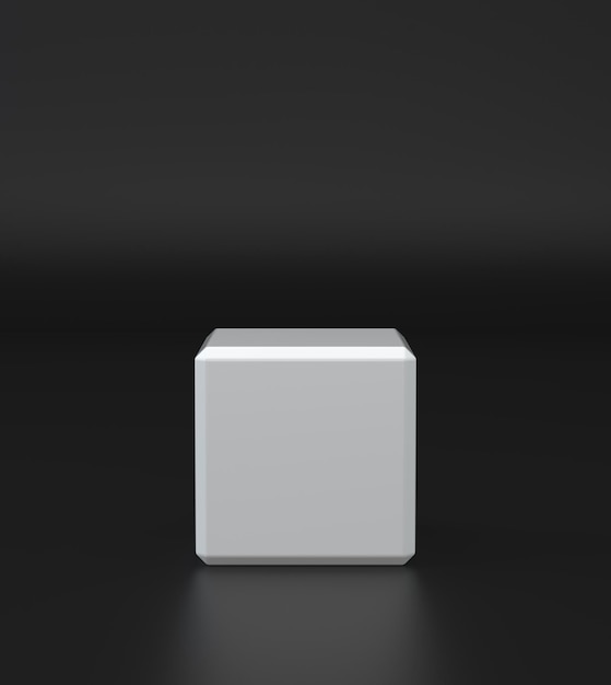 Vista frontal de caixa quadrada branca Mockup para exibir seu projeto