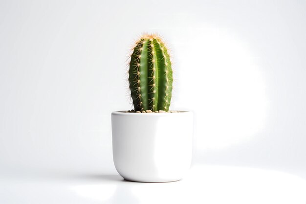 Foto vista frontal de pequena planta em vaso suculentas ou cactos isolados em fundo branco plantas de interior