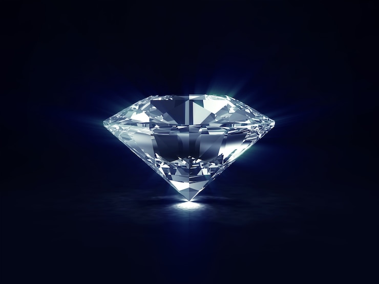 Foto vista frontal del gran diamante brillante