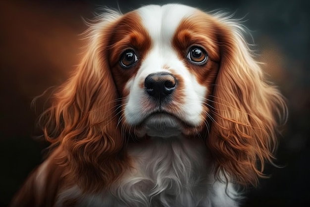 Vista frontal de un lindo perro Retrato de un lindo perro mascota Fondo animal