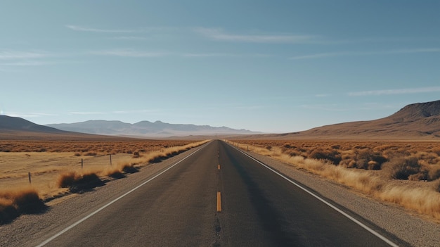 Foto vista generativa de ia de una carretera vacía