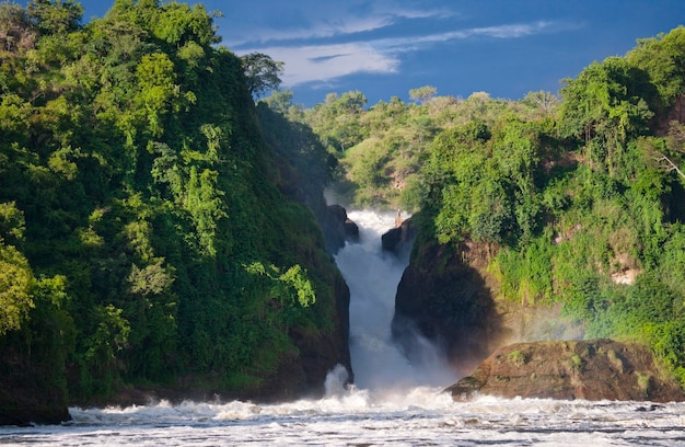 Vista geral das pitorescas cataratas de Murchison