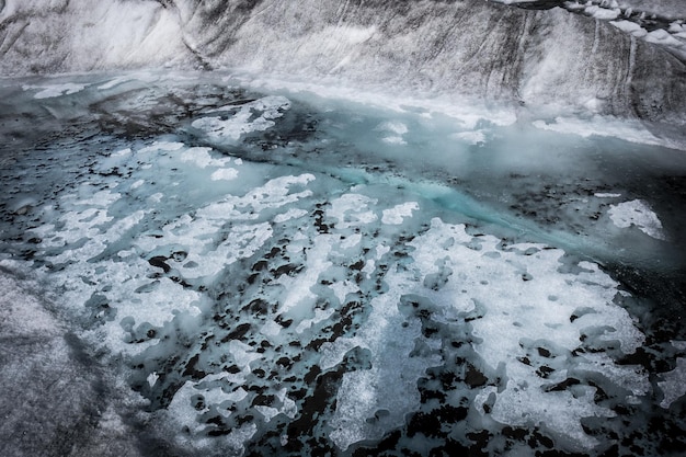 Vista del glaciar en ángulo alto