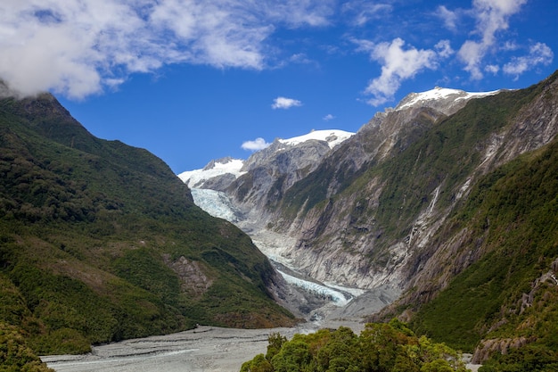 Vista del glaciar Franz Joseph en Nueva Zelanda