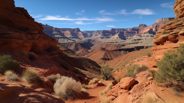 Una vista del gran cañón desde el gran cañón.