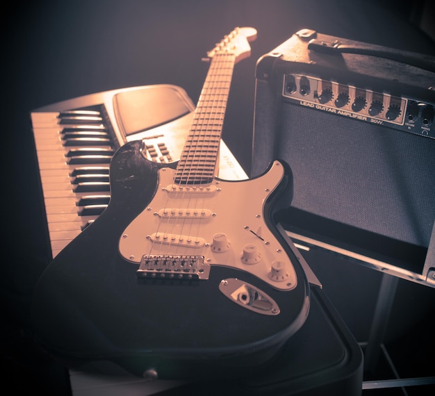 Vista de la guitarra desde un ángulo alto