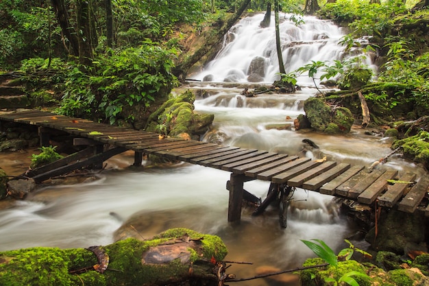 Vista de la hermosa cascada en el sur de Tailandia