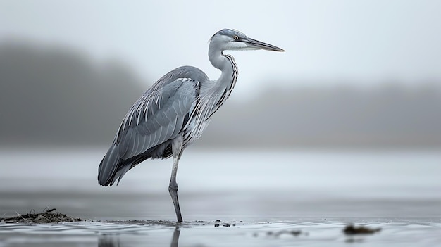 Foto vista de una hermosa garza