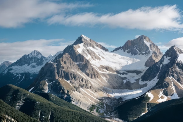 vista de hermosas montañas paisaje con cielo azul y clima despejado