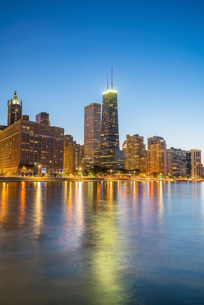 Vista del horizonte del centro de Chicago