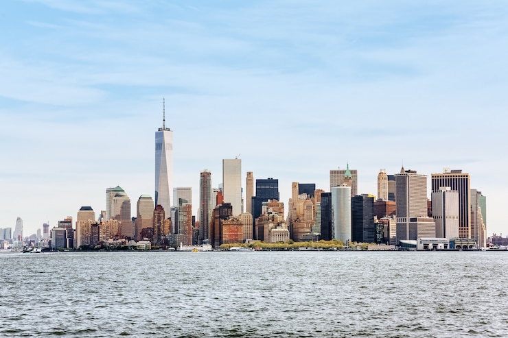 Foto vista del horizonte de manhattan en nueva york
