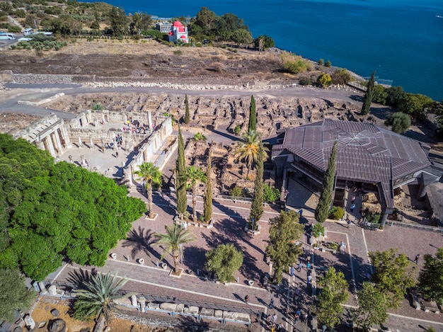 Vista de la iglesia de Capernaum